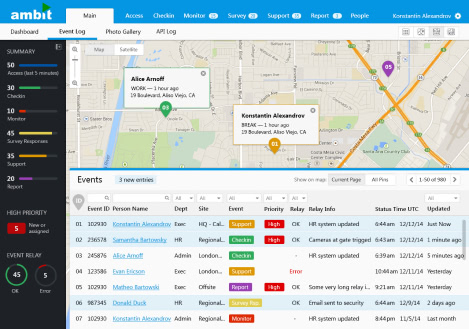 Ambit события на карте